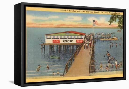 Starlight Pavilion and Pier, Fairview Beach, Virginia-null-Framed Stretched Canvas