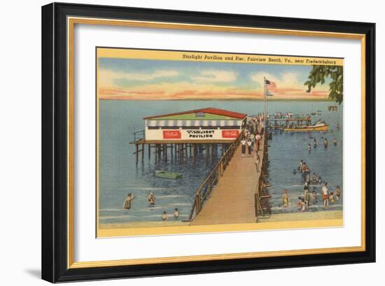 Starlight Pavilion and Pier, Fairview Beach, Virginia-null-Framed Art Print