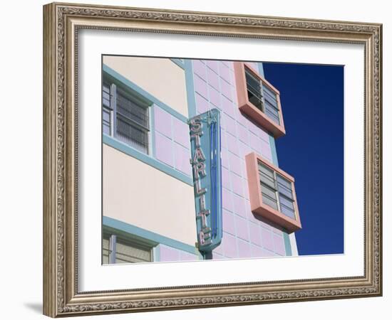 Starlite Hotel, Ocean Drive, Art Deco District, Miami Beach, South Beach, Miami, Florida, USA-Fraser Hall-Framed Photographic Print