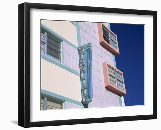 Starlite Hotel, Ocean Drive, Art Deco District, Miami Beach, South Beach, Miami, Florida, USA-Fraser Hall-Framed Photographic Print