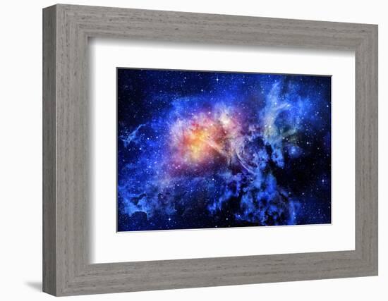 Starry Deep Outer Space Nebual and Galaxy-clearviewstock-Framed Photographic Print