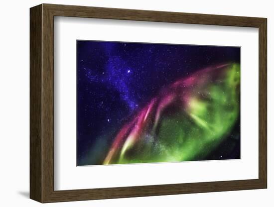 Starry Evening with the Aurora Borealis or Northern Lights and the Milky Way Galaxy, Abisko-null-Framed Photographic Print