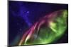 Starry Evening with the Aurora Borealis or Northern Lights and the Milky Way Galaxy, Abisko-null-Mounted Photographic Print