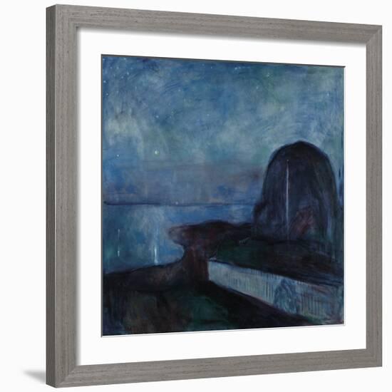 Starry Night 1893-Edvard Munch-Framed Premium Giclee Print