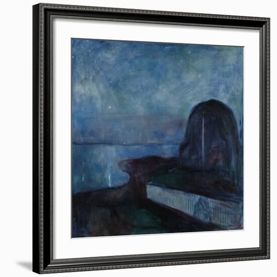 Starry Night 1893-Edvard Munch-Framed Premium Giclee Print