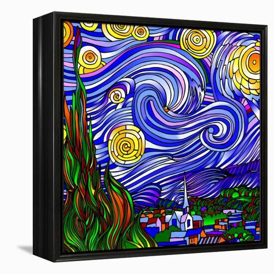 Starry Night 1-Howie Green-Framed Premier Image Canvas