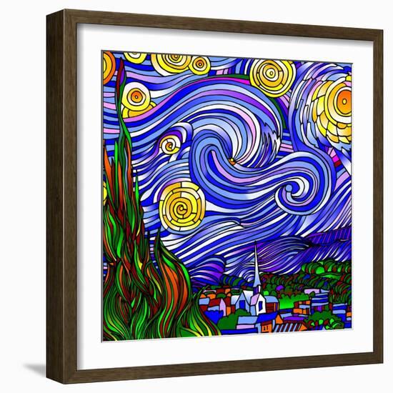 Starry Night 1-Howie Green-Framed Giclee Print