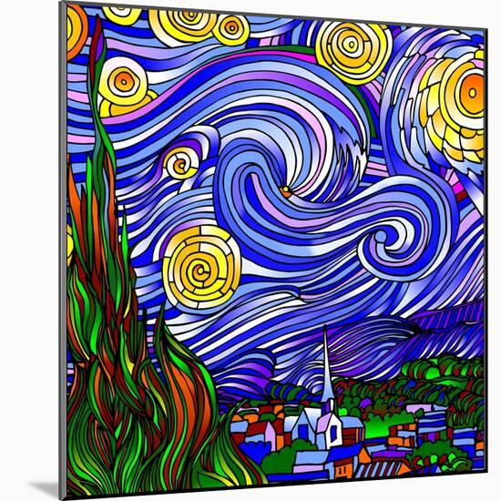 Starry Night 1-Howie Green-Mounted Giclee Print