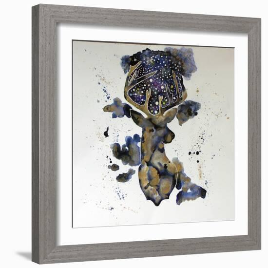 Starry Night Deer-Lauren Moss-Framed Giclee Print