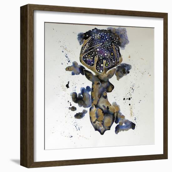 Starry Night Deer-Lauren Moss-Framed Giclee Print