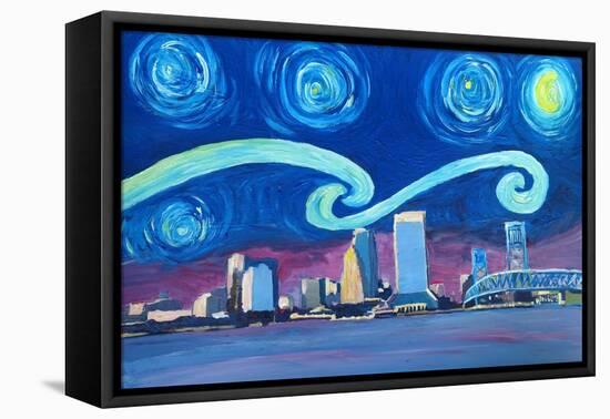 Starry Night in Austin - Van Gogh Inspirations-Markus Bleichner-Framed Stretched Canvas
