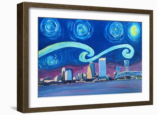 Starry Night in Austin - Van Gogh Inspirations-Markus Bleichner-Framed Art Print