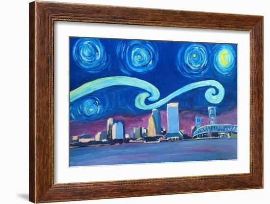 Starry Night in Austin - Van Gogh Inspirations-Markus Bleichner-Framed Art Print