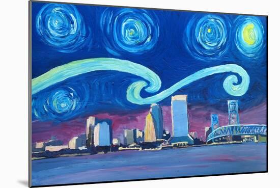 Starry Night in Austin - Van Gogh Inspirations-Markus Bleichner-Mounted Art Print