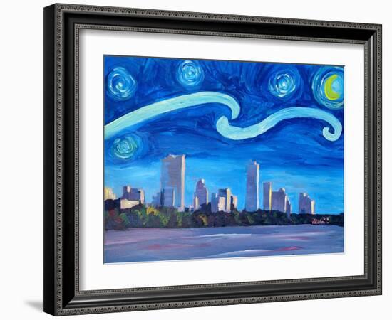 Starry Night in Austin - Van Gogh Inspirations-Markus Bleichner-Framed Art Print