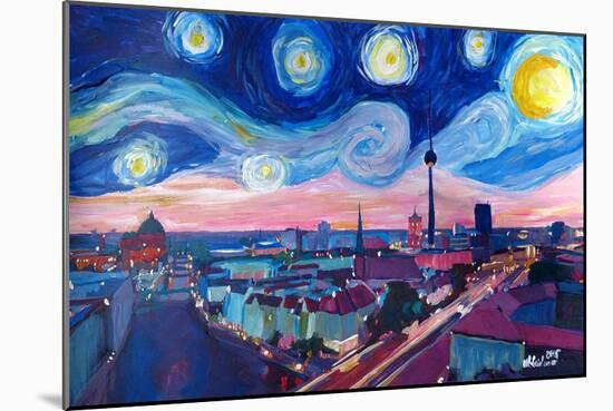 Starry Night in Berlin - Van Gogh Inspired-Markus Bleichner-Mounted Art Print