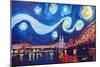 Starry Night in Cologne - Van Gogh Inspirations-Markus Bleichner-Mounted Art Print