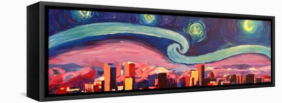 Starry Night in Denver Van Gogh Inspirations-Markus Bleichner-Framed Stretched Canvas