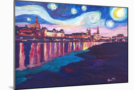 Starry Night in Dresden - Van Gogh Inspirations-Markus Bleichner-Mounted Art Print