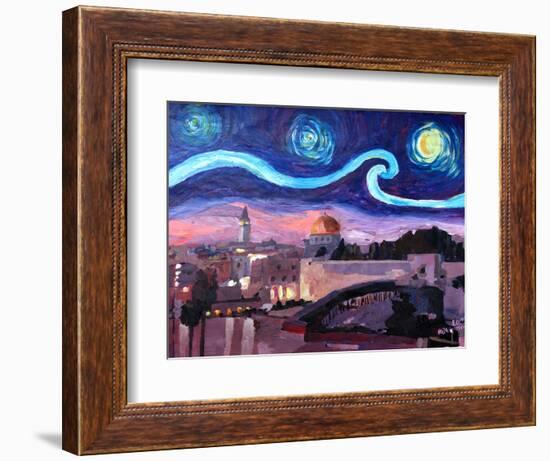 Starry Night in Jerusalem over Wailing Wall-Markus Bleichner-Framed Premium Giclee Print