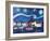 Starry Night in Luebeck Germany with Van Gogh Insp-Martina Bleichner-Framed Art Print