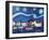 Starry Night in Luebeck Germany with Van Gogh Insp-Martina Bleichner-Framed Art Print