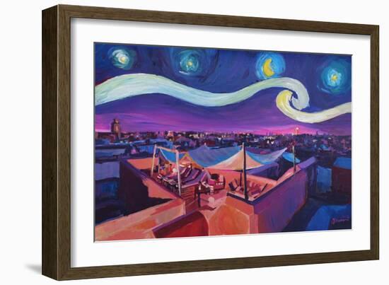 Starry Night in Marrakech Van Gogh Inspirations-Markus Bleichner-Framed Art Print