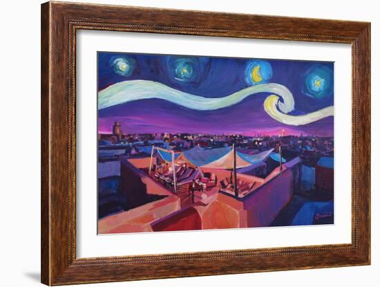 Starry Night in Marrakech Van Gogh Inspirations-Markus Bleichner-Framed Art Print