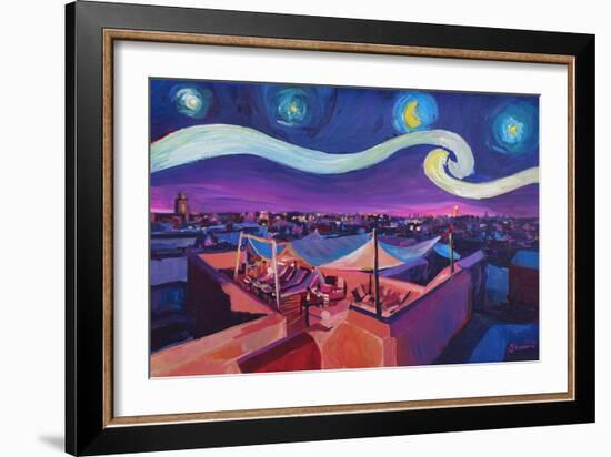 Starry Night in Marrakech Van Gogh Inspirations-Markus Bleichner-Framed Art Print