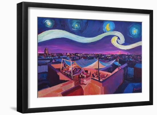 Starry Night in Marrakech Van Gogh Inspirations-Markus Bleichner-Framed Art Print
