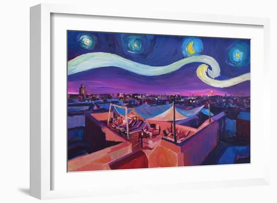 Starry Night in Marrakech Van Gogh Inspirations-Markus Bleichner-Framed Art Print