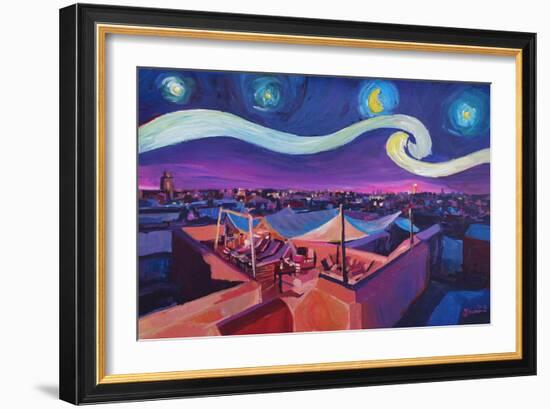 Starry Night in Marrakech Van Gogh Inspirations-Markus Bleichner-Framed Art Print