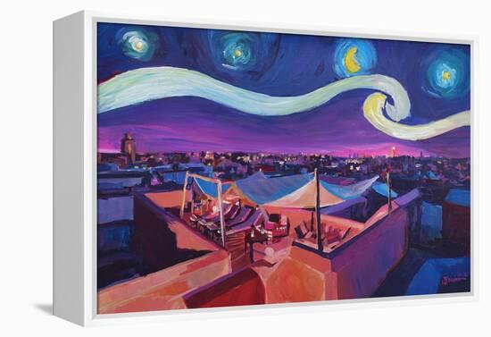 Starry Night in Marrakech Van Gogh Inspirations-Markus Bleichner-Framed Stretched Canvas