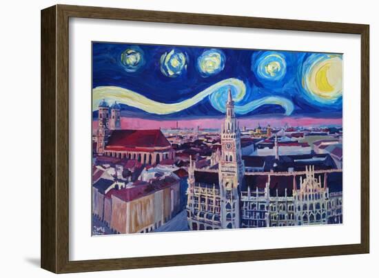 Starry Night In Munich Van Gogh Inspirations-Markus Bleichner-Framed Art Print