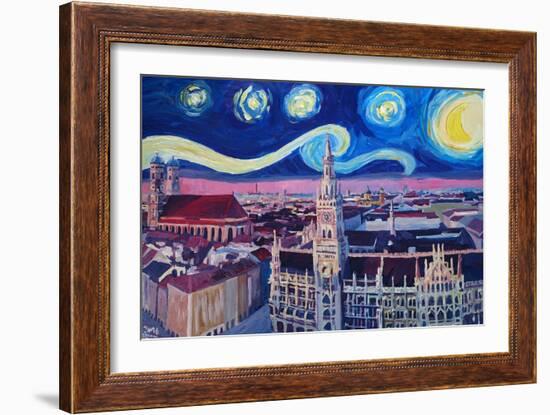 Starry Night In Munich Van Gogh Inspirations-Markus Bleichner-Framed Art Print