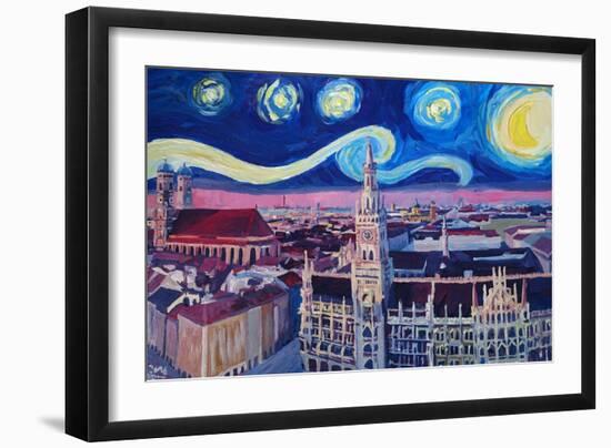 Starry Night In Munich Van Gogh Inspirations-Markus Bleichner-Framed Art Print