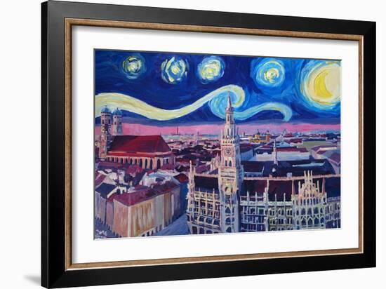 Starry Night In Munich Van Gogh Inspirations-Markus Bleichner-Framed Art Print