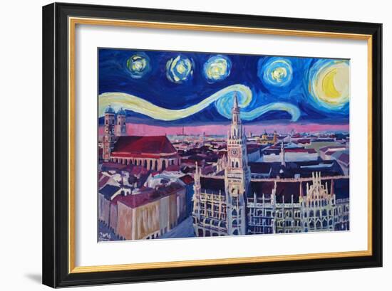 Starry Night In Munich Van Gogh Inspirations-Markus Bleichner-Framed Art Print