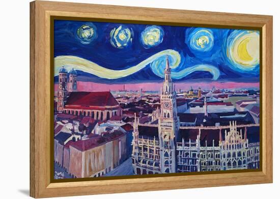 Starry Night In Munich Van Gogh Inspirations-Markus Bleichner-Framed Stretched Canvas