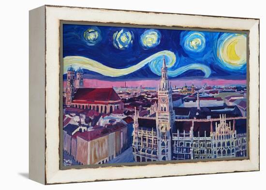 Starry Night In Munich Van Gogh Inspirations-Markus Bleichner-Framed Stretched Canvas