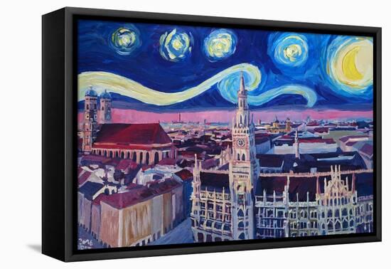 Starry Night In Munich Van Gogh Inspirations-Markus Bleichner-Framed Stretched Canvas