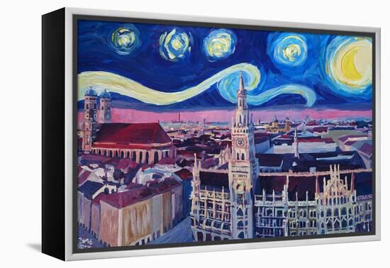 Starry Night In Munich Van Gogh Inspirations-Markus Bleichner-Framed Stretched Canvas