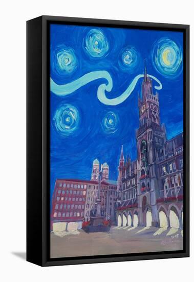 Starry Night In Munich - Van Gogh Inspirations-Markus Bleichner-Framed Stretched Canvas