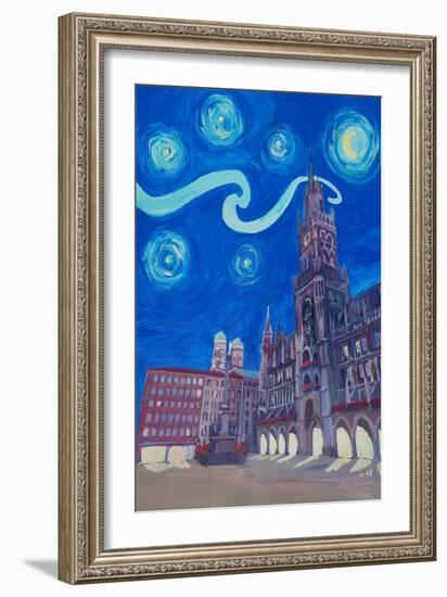 Starry Night In Munich - Van Gogh Inspirations-Markus Bleichner-Framed Art Print
