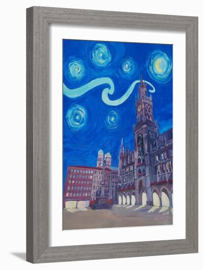 Starry Night In Munich - Van Gogh Inspirations-Markus Bleichner-Framed Art Print