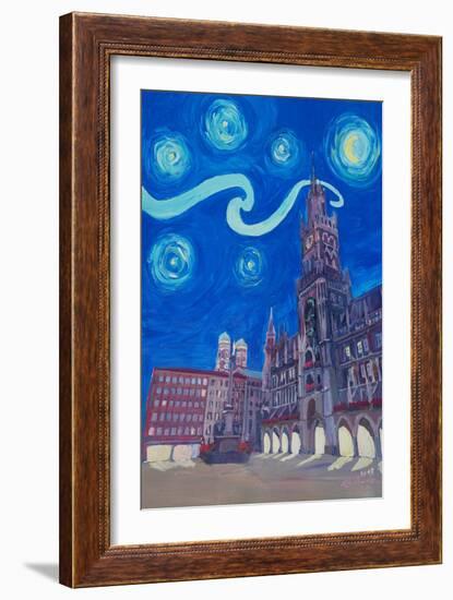 Starry Night In Munich - Van Gogh Inspirations-Markus Bleichner-Framed Art Print