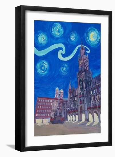 Starry Night In Munich - Van Gogh Inspirations-Markus Bleichner-Framed Art Print