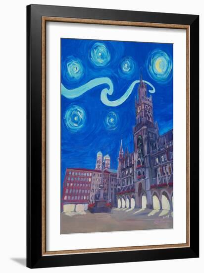 Starry Night In Munich - Van Gogh Inspirations-Markus Bleichner-Framed Art Print