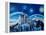 Starry Night in Neuschwanstein - Romantic Castle-Markus Bleichner-Framed Stretched Canvas