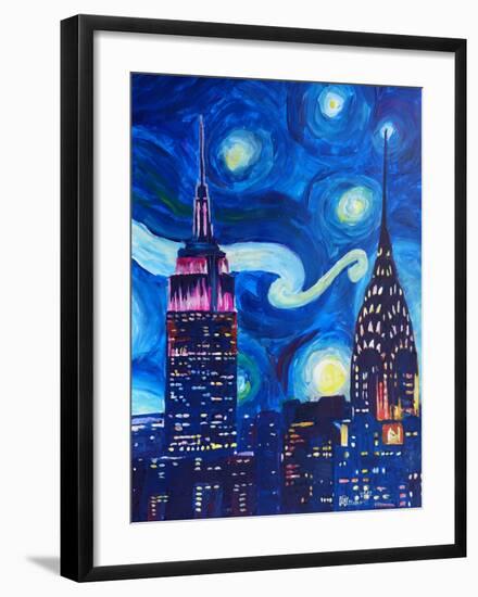 Starry Night In New York-M Bleichner-Framed Art Print